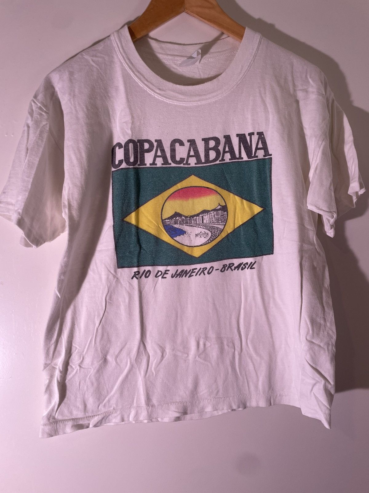 Vintage 70 S 80 S Vtg Vintage Brazil Copacabana Flag Retro T Shirt Hoodie, Sweatshirt | FlexRushtees.com