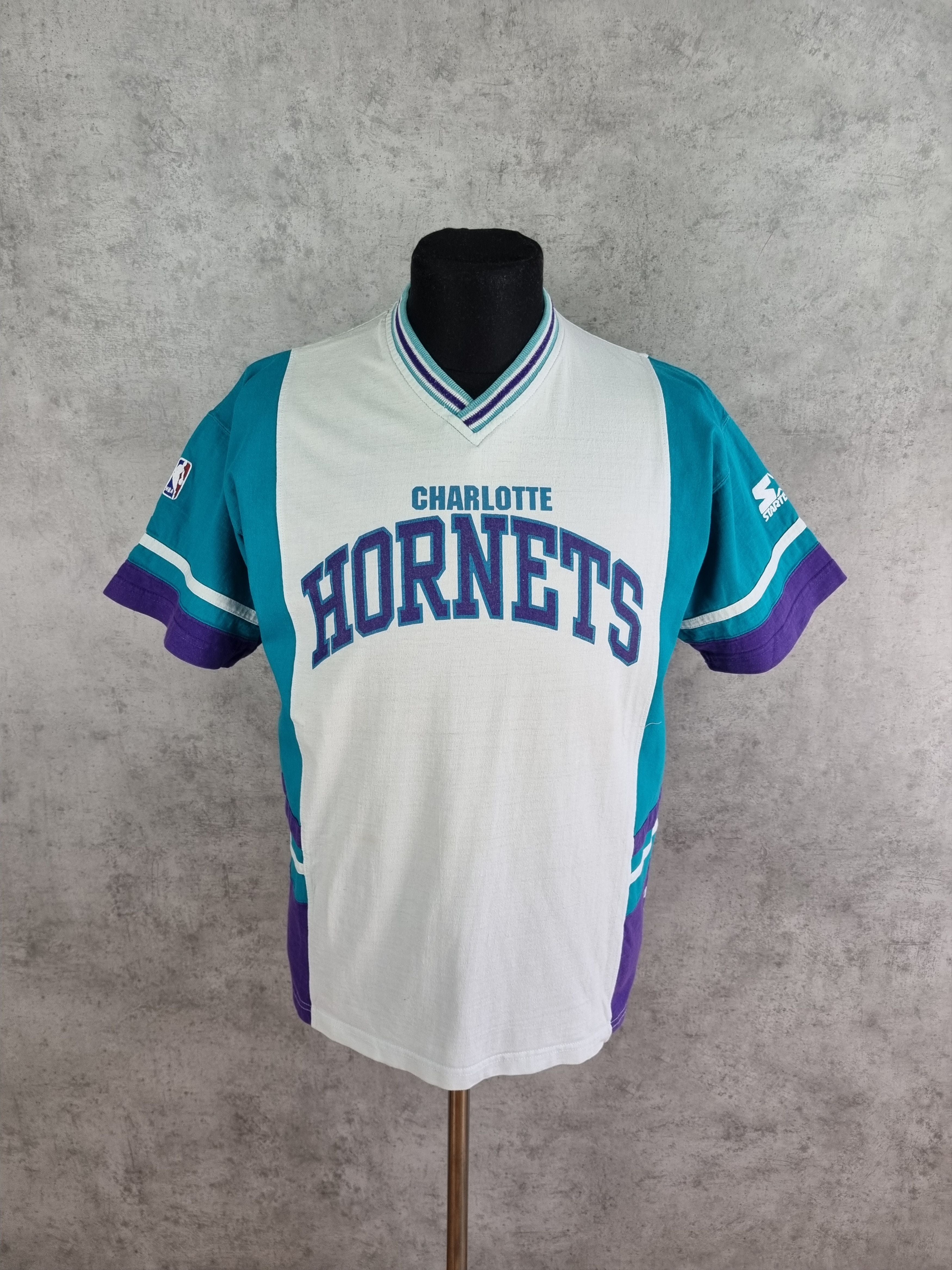 Starter X Vintage 90s Vintage Starter Nba Charlotte Hornets Rare Tee Shirt