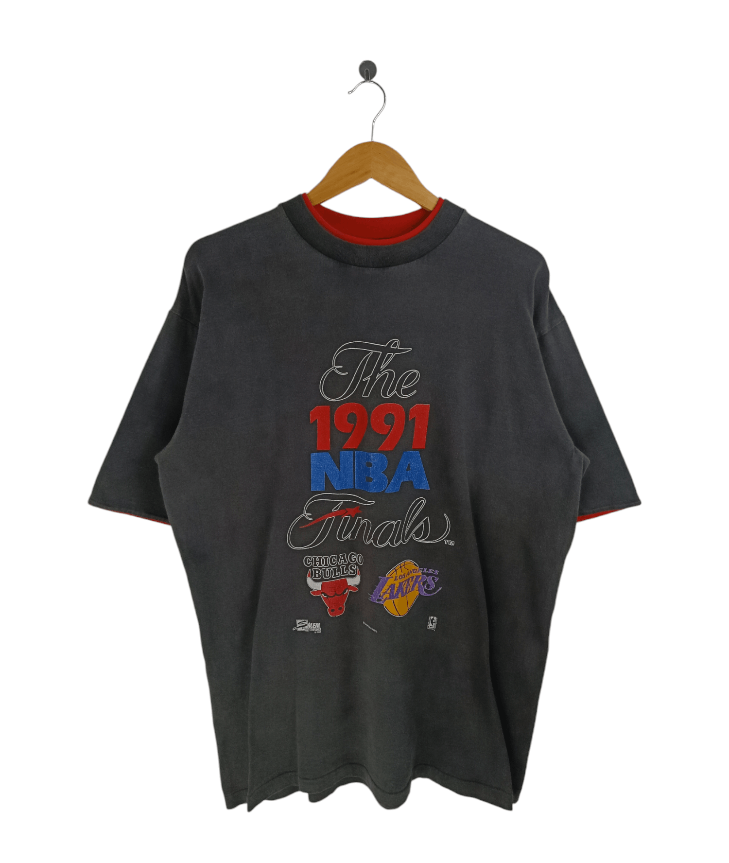 Nba Vintage The 1991 Nba Finals Bulls Vs Lakers Double Layer Tee Hoodie, Sweatshirt | FlexRushtees.com
