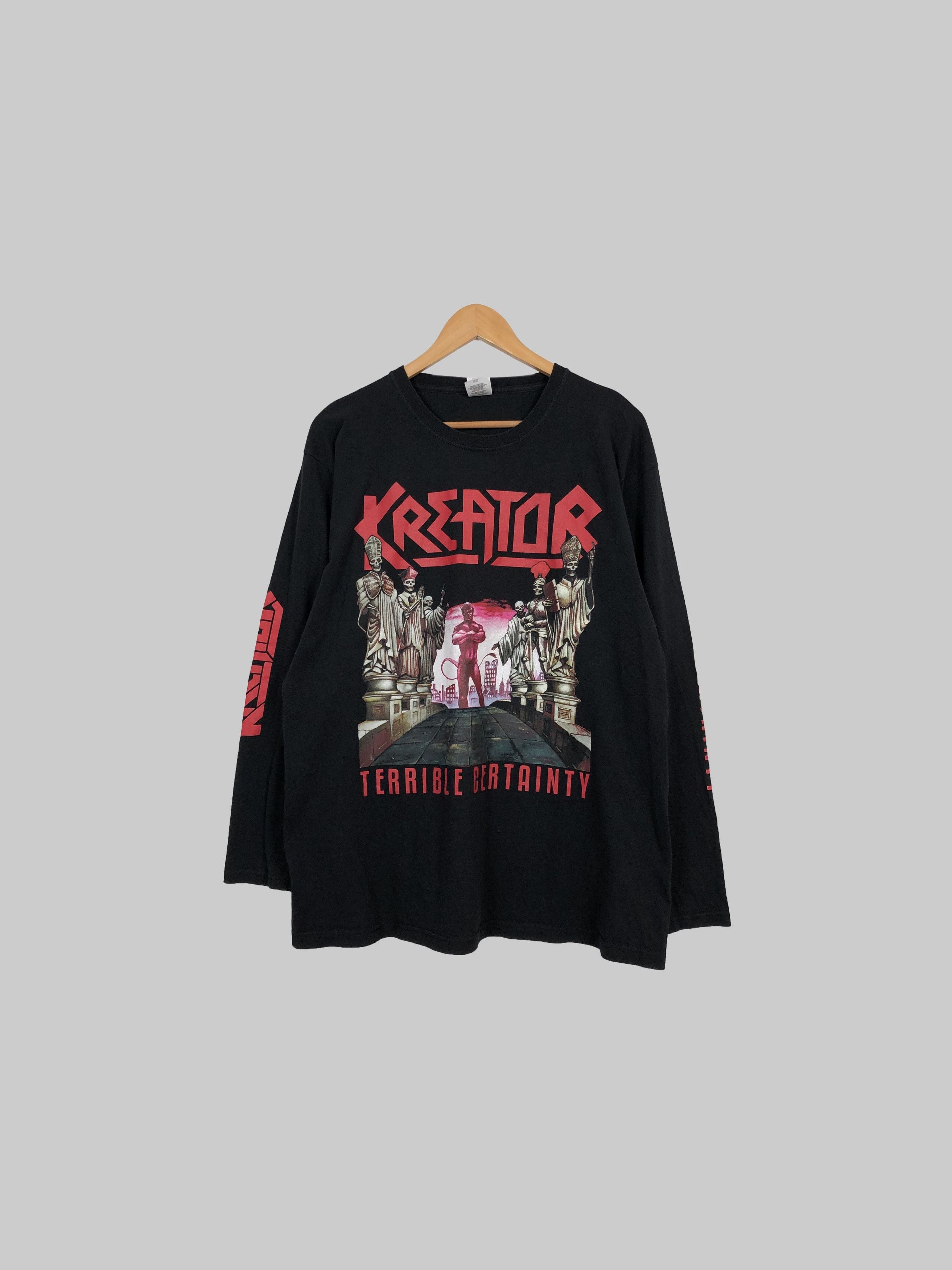 Vintage 2018 Kreator Terrible Certainty Cannibal Corpse T-Shirts, Hoodie, Sweatshirt | FlexRushtees.com