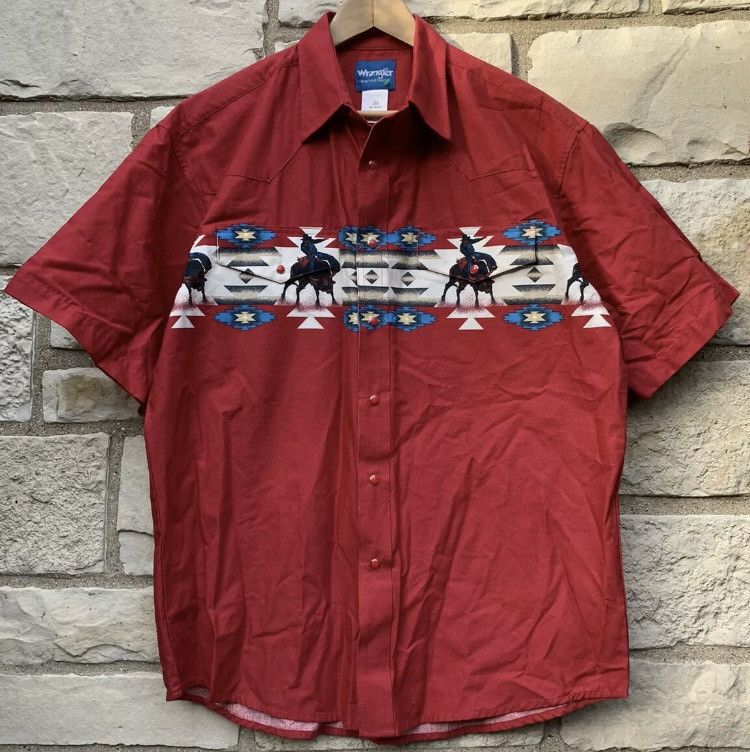 Vintage Wrangler Cowboy Aztec Shirt Large