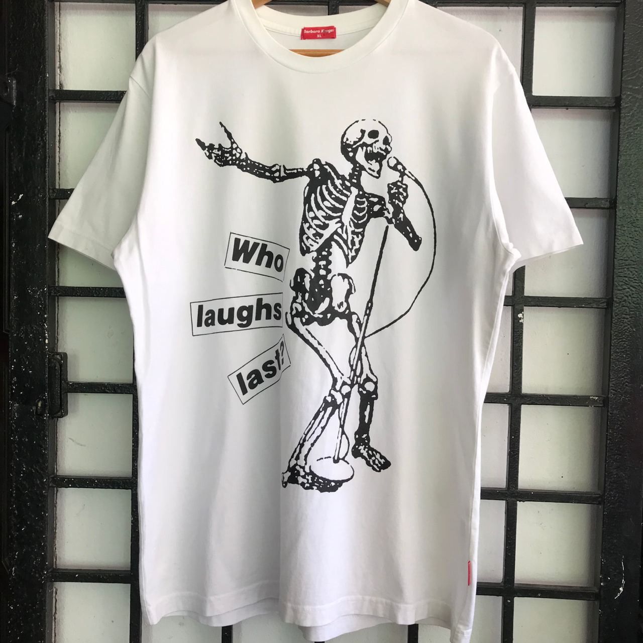 Rage Against The Machine X Vintage Vintage Barbara Kruger Skeleton Whitee Tshirt Hoodie, Sweatshirt | FlexRushtees.com