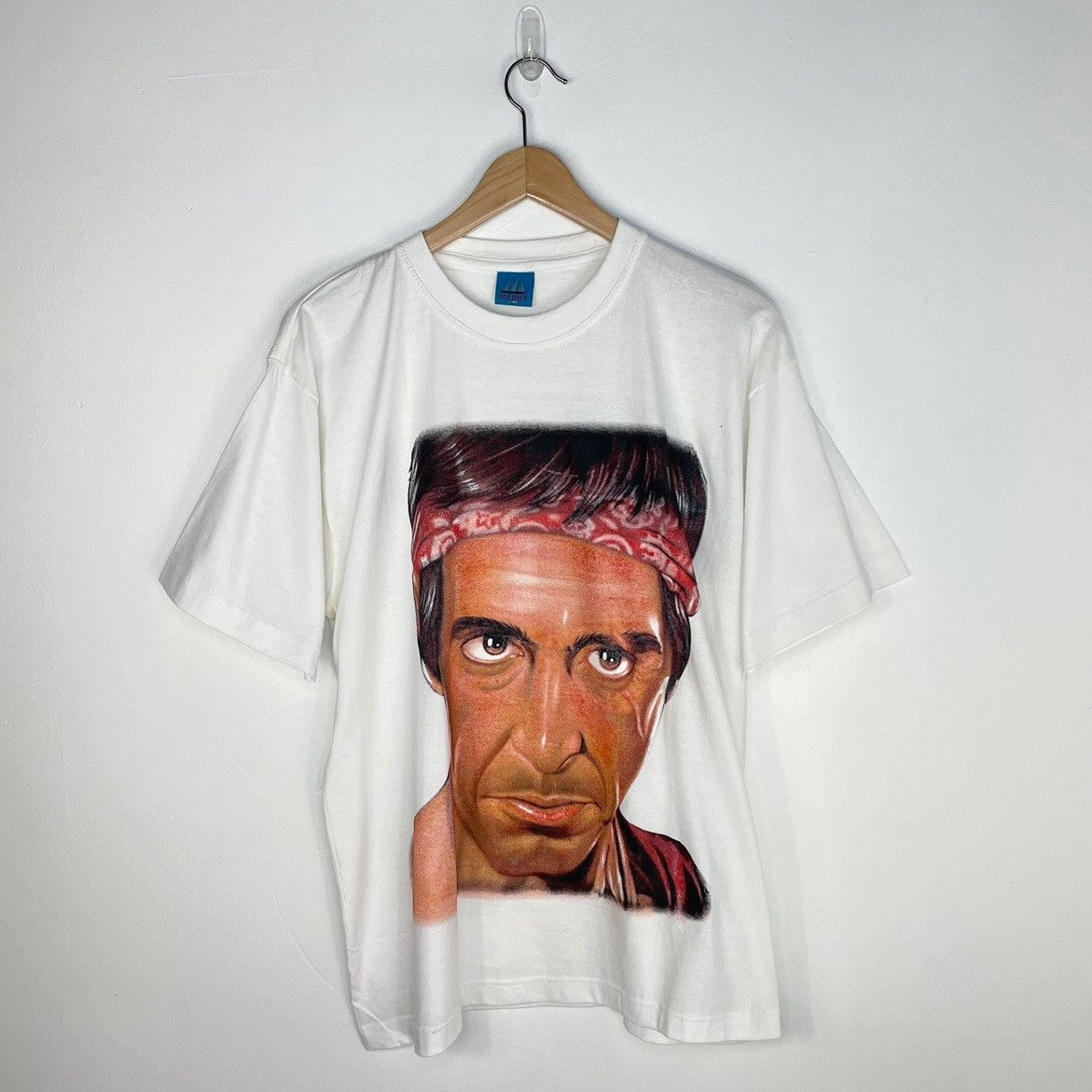 Scarface Vintage Big Face Movie Tee White Shirt Size Large Hoodie, Sweatshirt | FlexRushtees.com