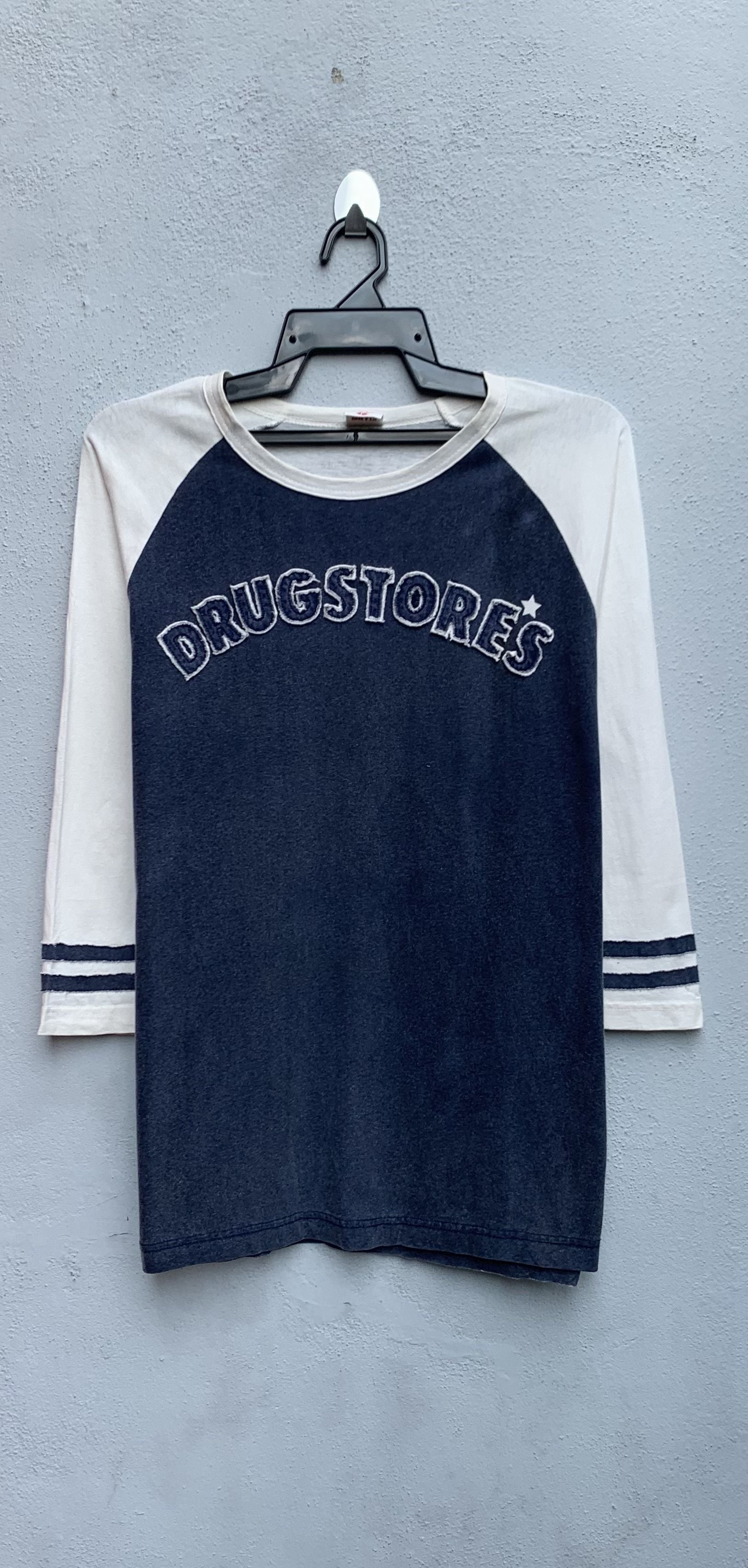 Japanese Brand Drug Store S Spellout 3 Quater Tee