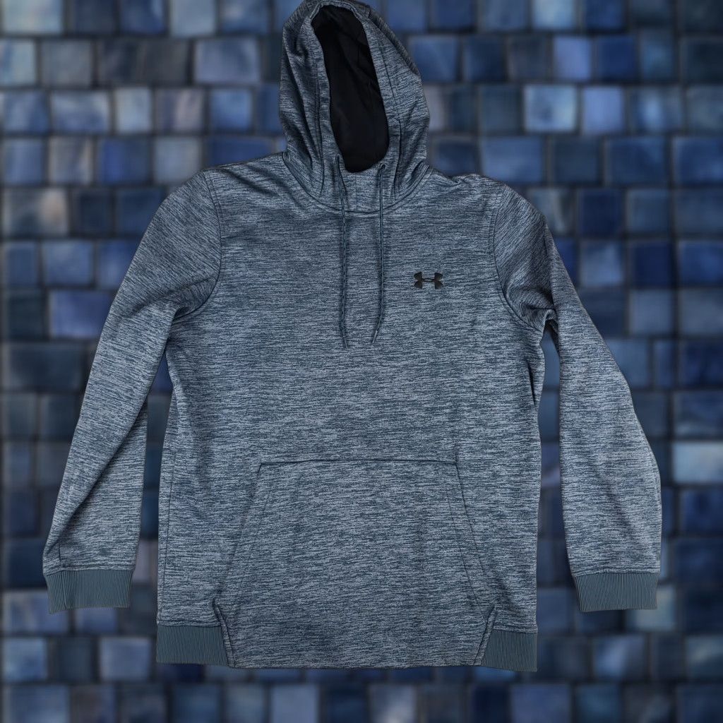 Armour Under Armour Hoodie Mens M Blue Heathered Pullover Hooded Sports Activewear