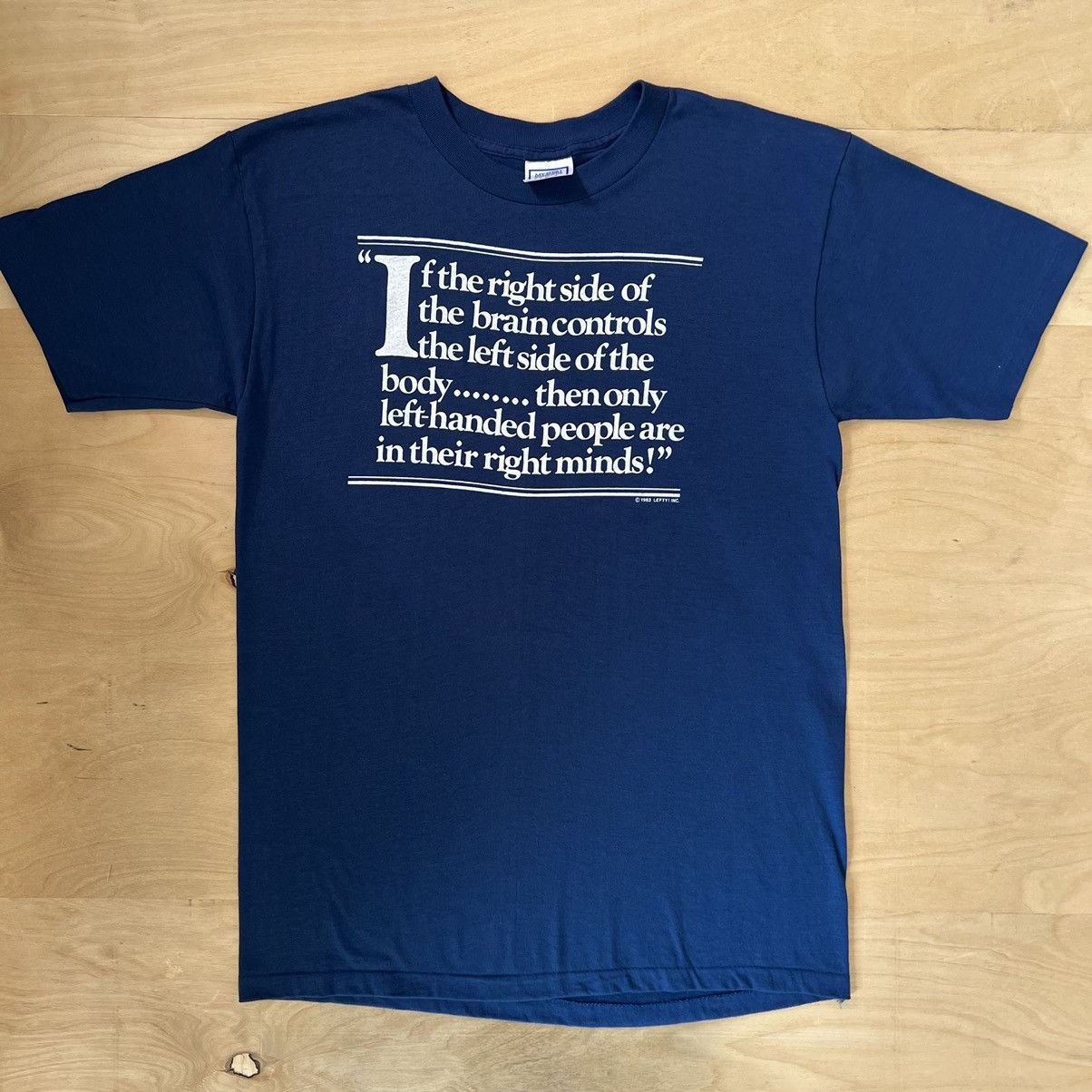 Vintage Left Handed Quote Shirt 80s Funny Right Side Brain Hoodie, Sweatshirt | FlexRushtees.com