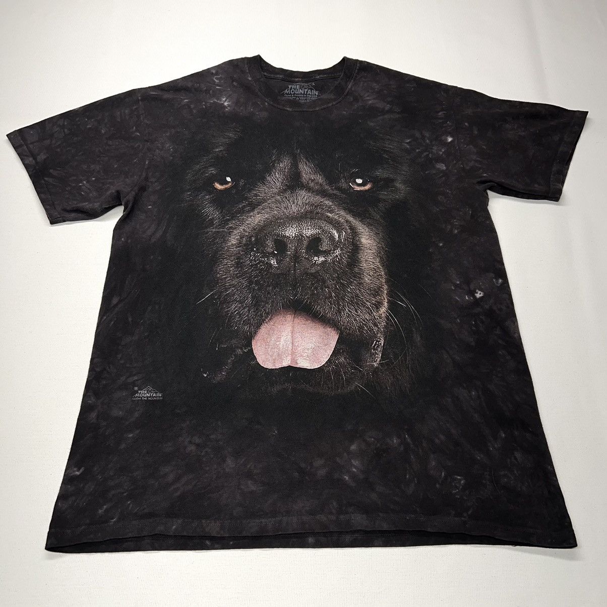 Vintage The Mountain Dog Tee Shirt Brown Newfoundland Lab Tie Dye