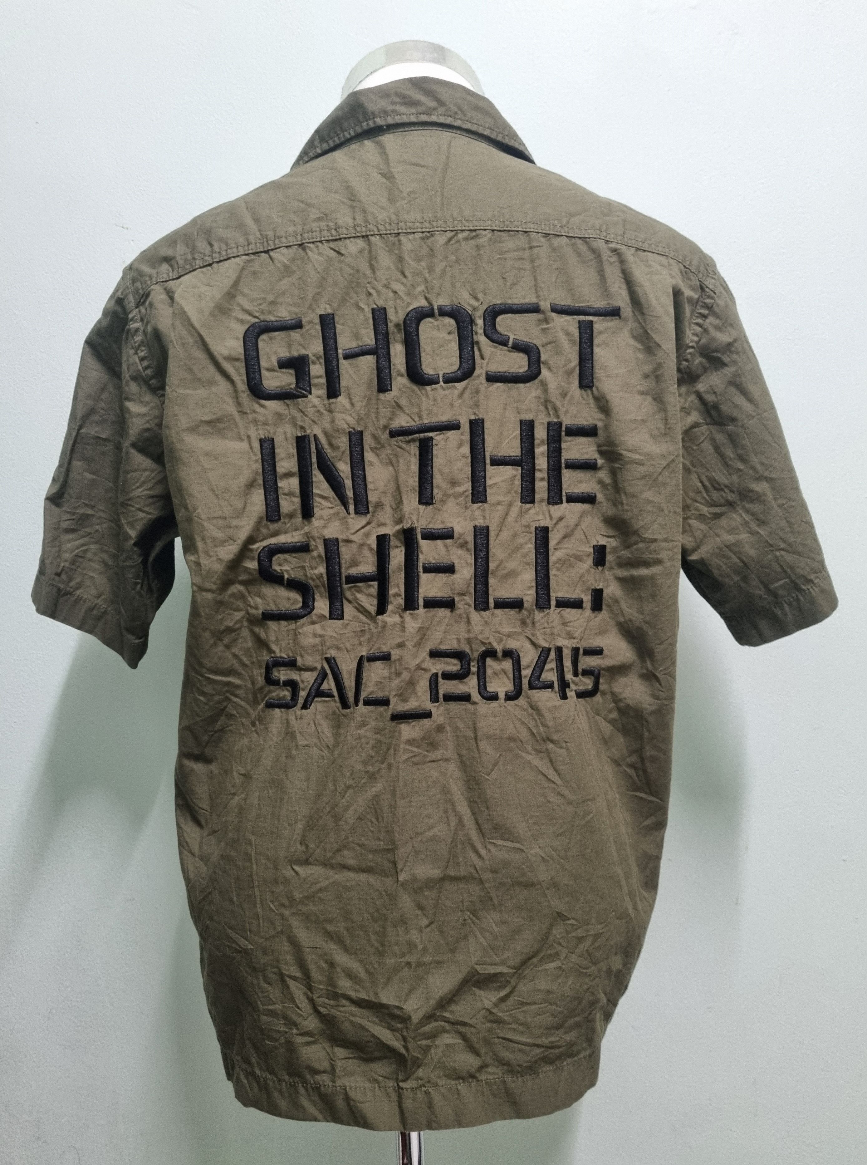 Designer Vtg Ghost In The Shell Sac2045 Embroidery Big Spell Logo