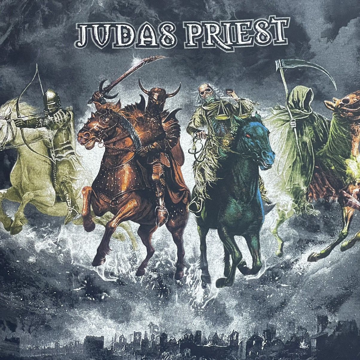 Vintage Judas Priest Nostradamus 2008 Tour Horsemen T Shirt Hoodie, Sweatshirt | FlexRushtees.com