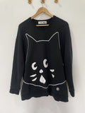 Ne Net Black Sweatshirt Big Cat Head Size 2