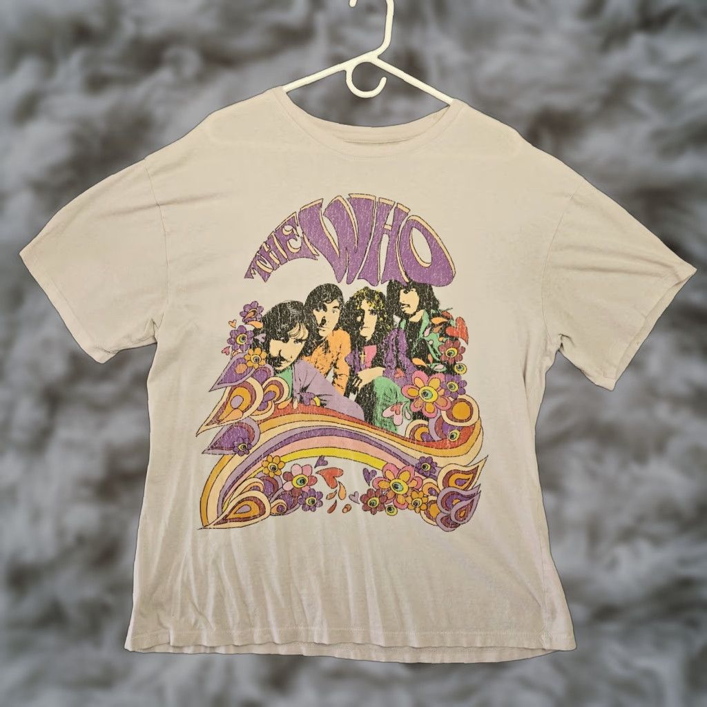 Vintage The Who Band T Shirt S M Fits Mens Xl Psychedelic Print Mens T Shirt Rock Retro The