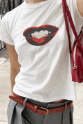 Other Y2k Graphic Baby Tee Retro Lips Valentine T Shirt Hoodie, Sweatshirt | FlexRushtees.com