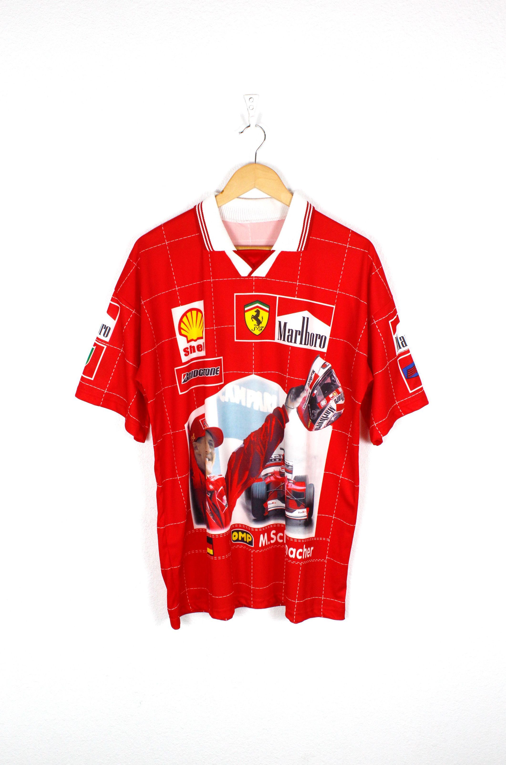Vintage Ferrari Schumacher F1 Racing Jersey Tee T Shirt Hoodie, Sweatshirt | FlexRushtees.com