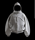 Huni Design Zip Up Hoodie Light Heather Grey