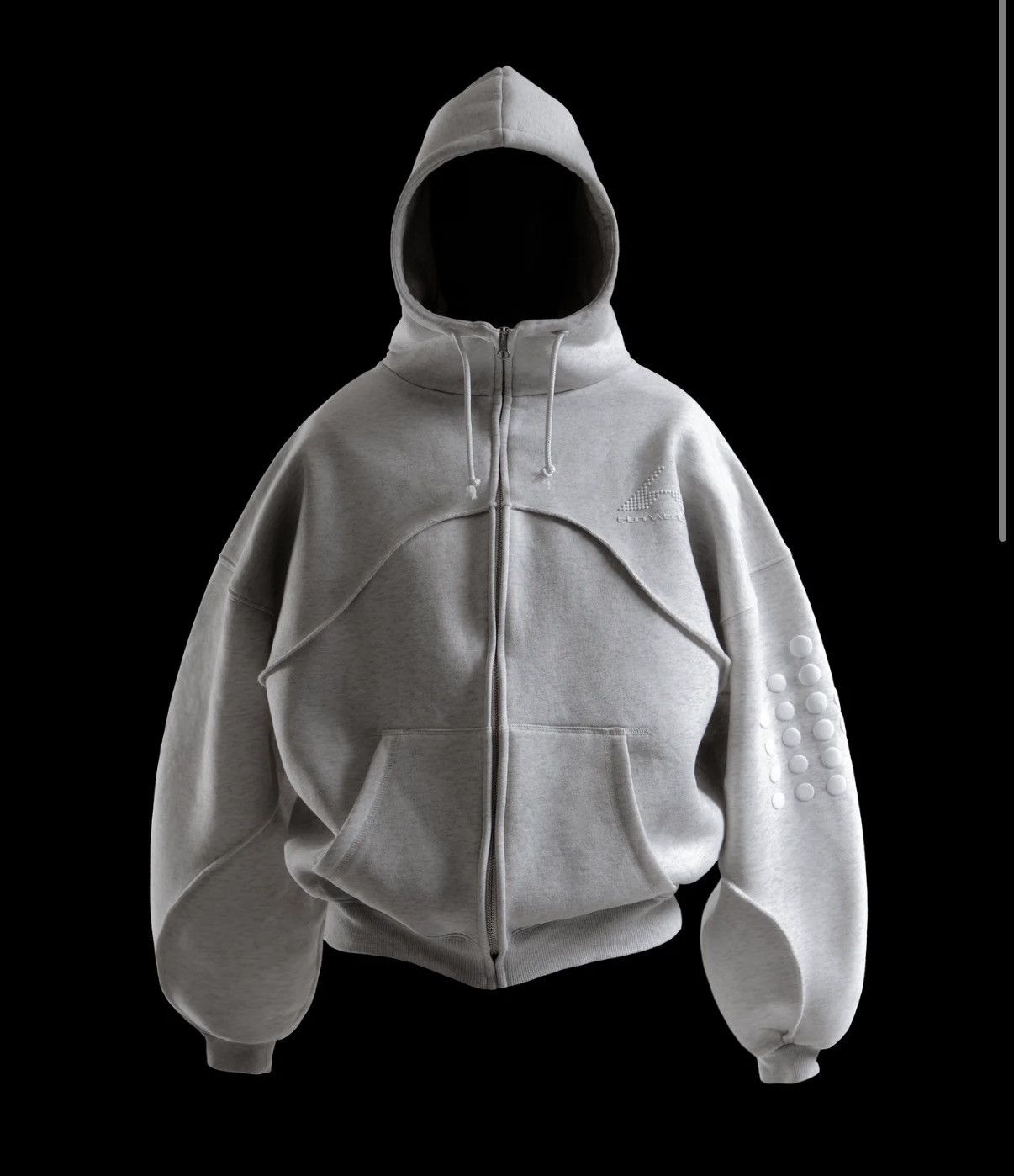 Huni Design Zip Up Hoodie Light Heather Grey