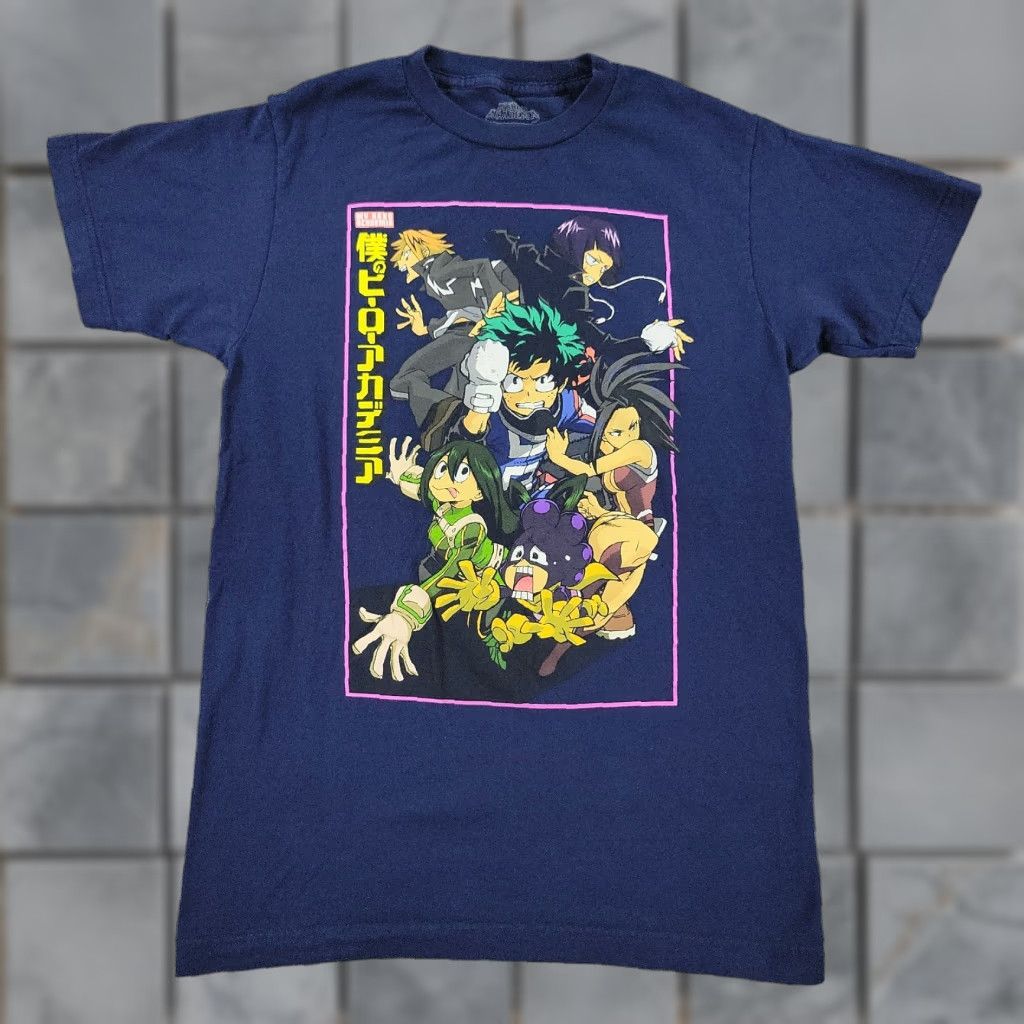 Vintage My Hero Academia Shirt Anime Graphic Tee Blue Men Small Crew Neck Short Sleeve Hoodie, Sweatshirt | FlexRushtees.com