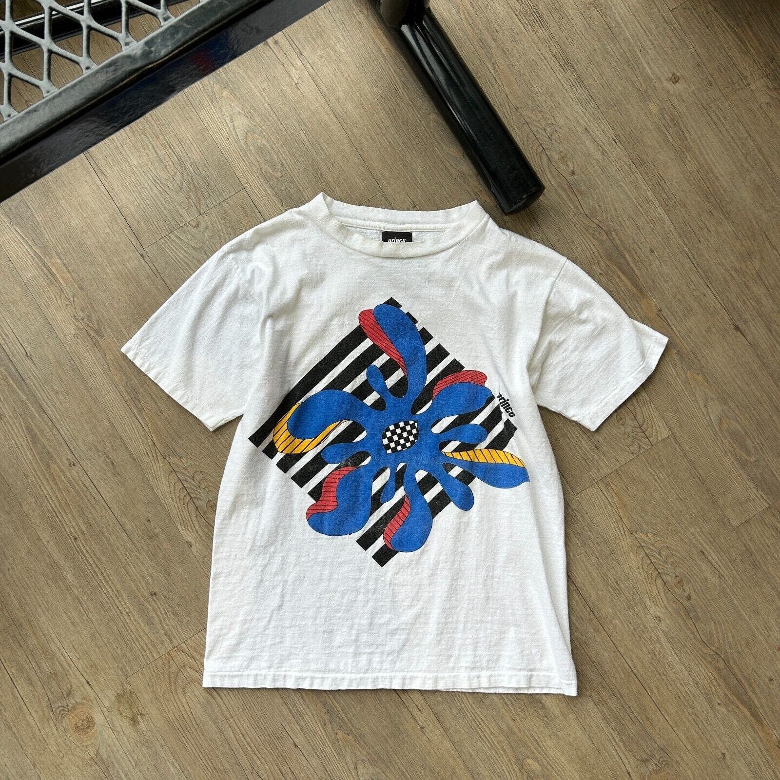 Vintage 90s Prince Tennis Art Illustration White T Shirt S Hoodie, Sweatshirt | FlexRushtees.com
