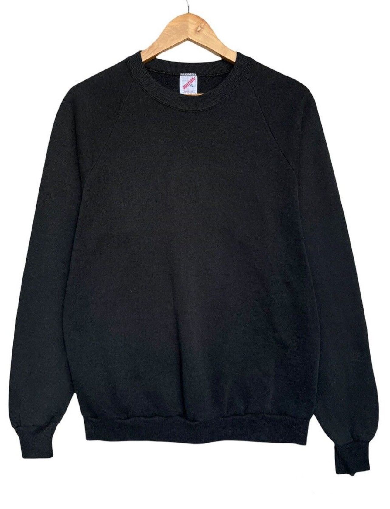 Vintage 90s Jerzees Blank Crewneck Black Boxy Sweatshirt