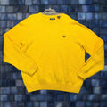 Chaps Sweater Pullover Men S Xl Long Sleeve Crew Neck Cotton Yellow Logo Knit Casual Winter Fa