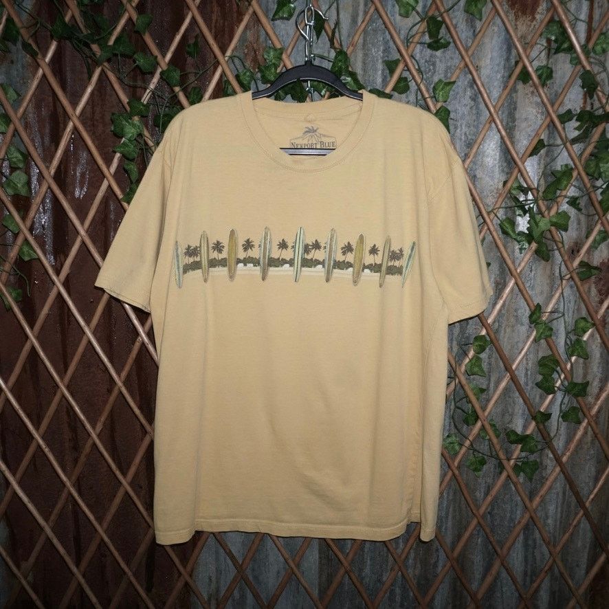 Xl Vintage Y2k Newport Blue Brand Surfboard 2000s T Shirt