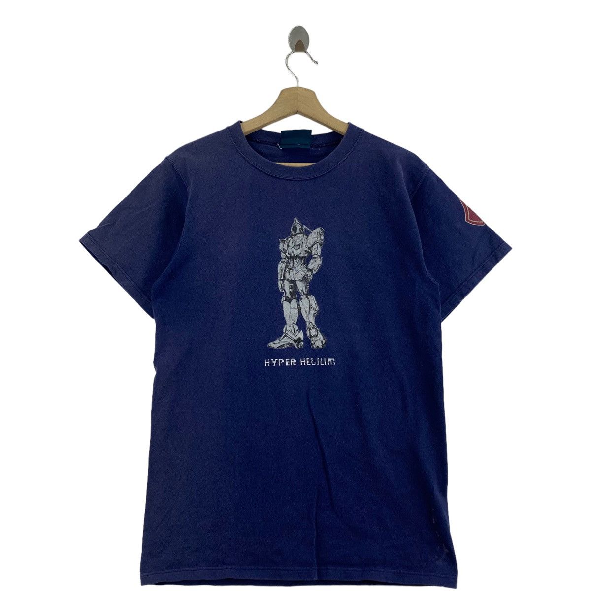 Vintage 90s Hyper Helium Gundam Anime Print Blue Short