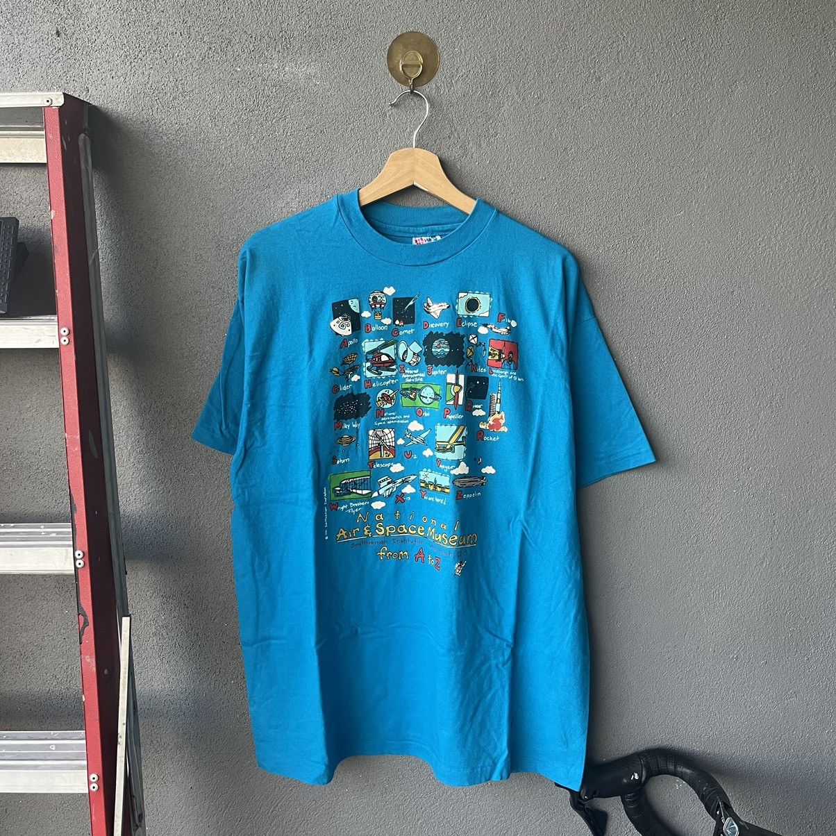 Nasa X Vintage Vintage National Air Space Museum From A To Z Blue Tee