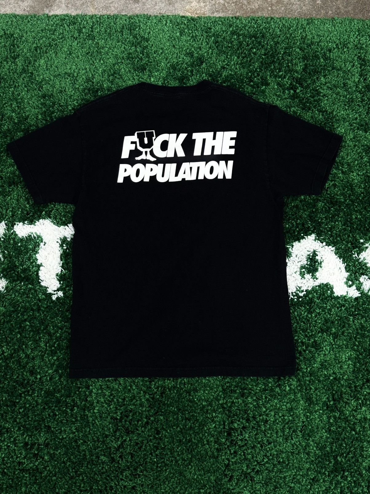 Undefeated Fuck The Population X Undefeated Black Fuck Logo Tee Large