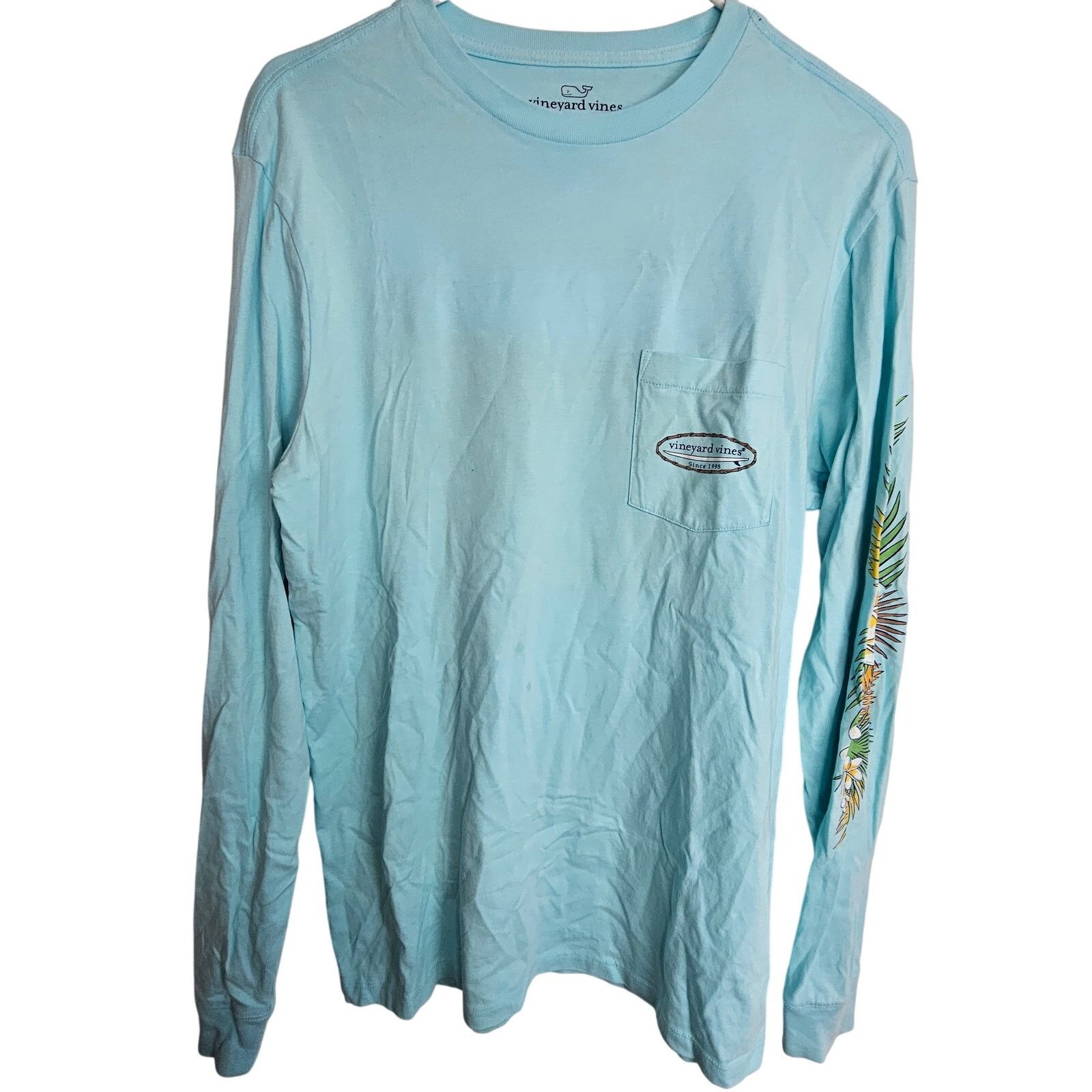 Vines Vineyard Vines Mens Tropical Surf Pocket Tee Ls Beach Preppy