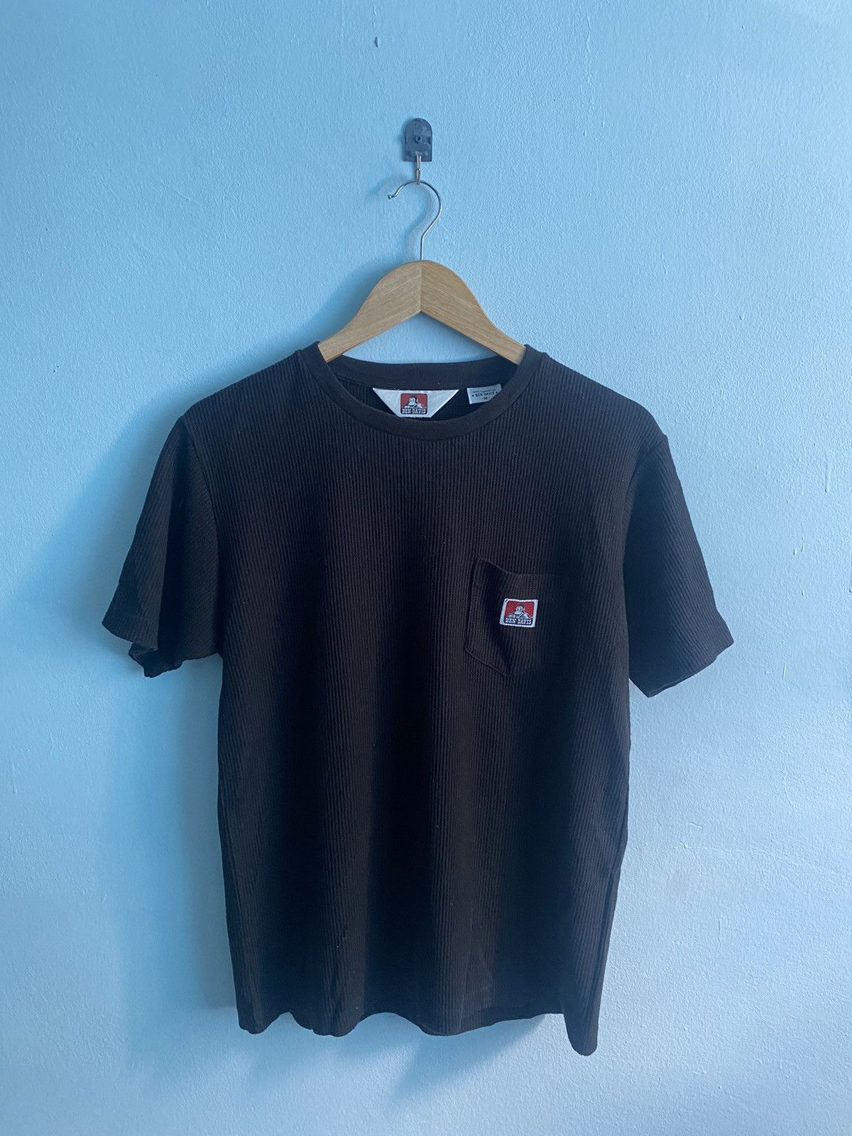 Japanese Brand Crazy Ben Davis Black Short Tee Single Pocket Nice