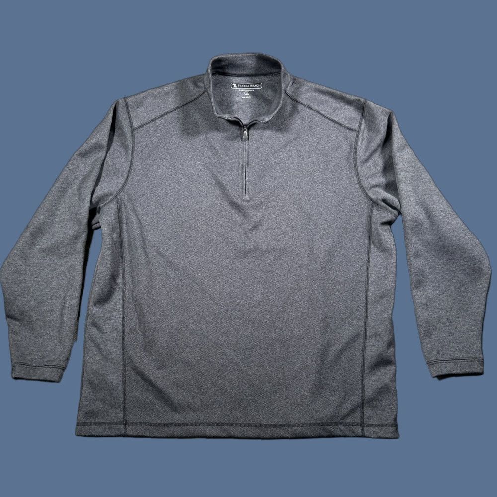 Vintage Pebble Beach Mens 1 4 Zip Performance Pullover Gray Xl Shirt Golf