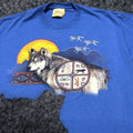 Mountain The Mountain T Shirt Mens M Blue Wolves Southwest Cotton Made Usa Vintage Shirt Men Blu