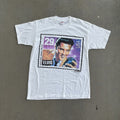 Vintage 1992 Elvis Anvil T Shirt Large Postage Stamp White