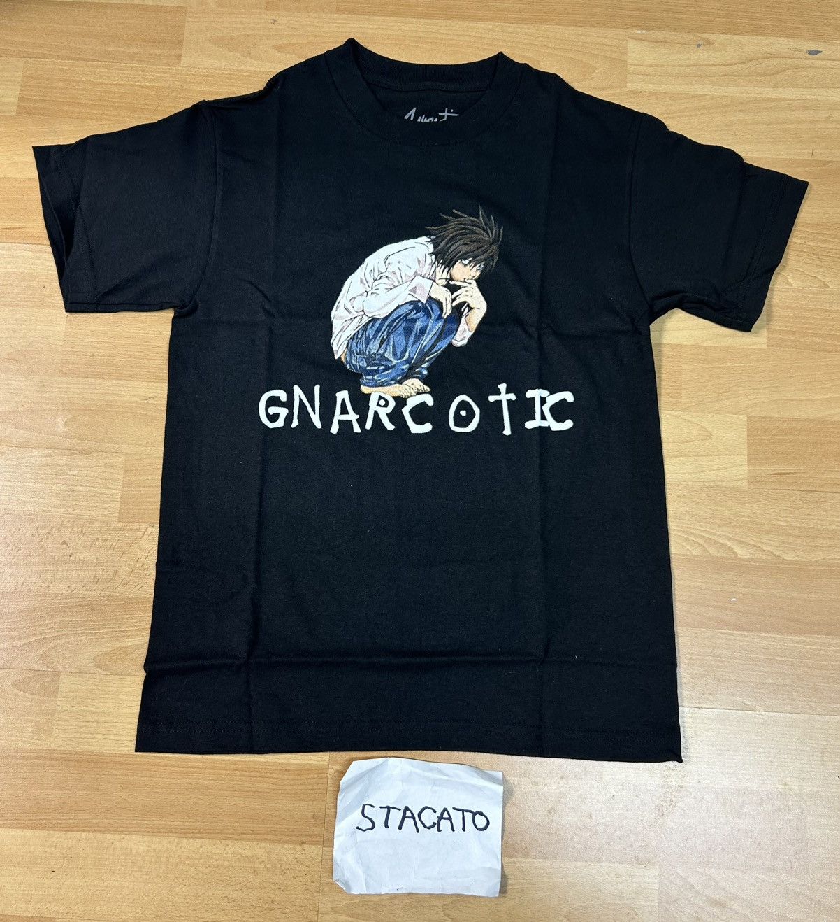 Japanese Brand Gnarcotic Lil Gnar Death Note Light Yagami Tee Black
