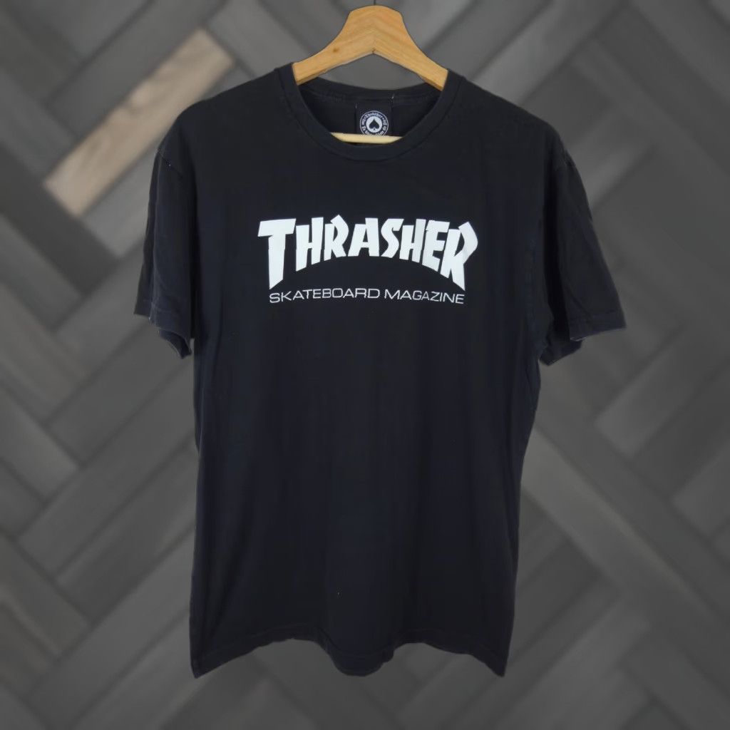 Thrasher Shirt Mens S Small Black Short Sleeve Skateboarding Casual T Shirt Hoodie, Sweatshirt | FlexRushtees.com
