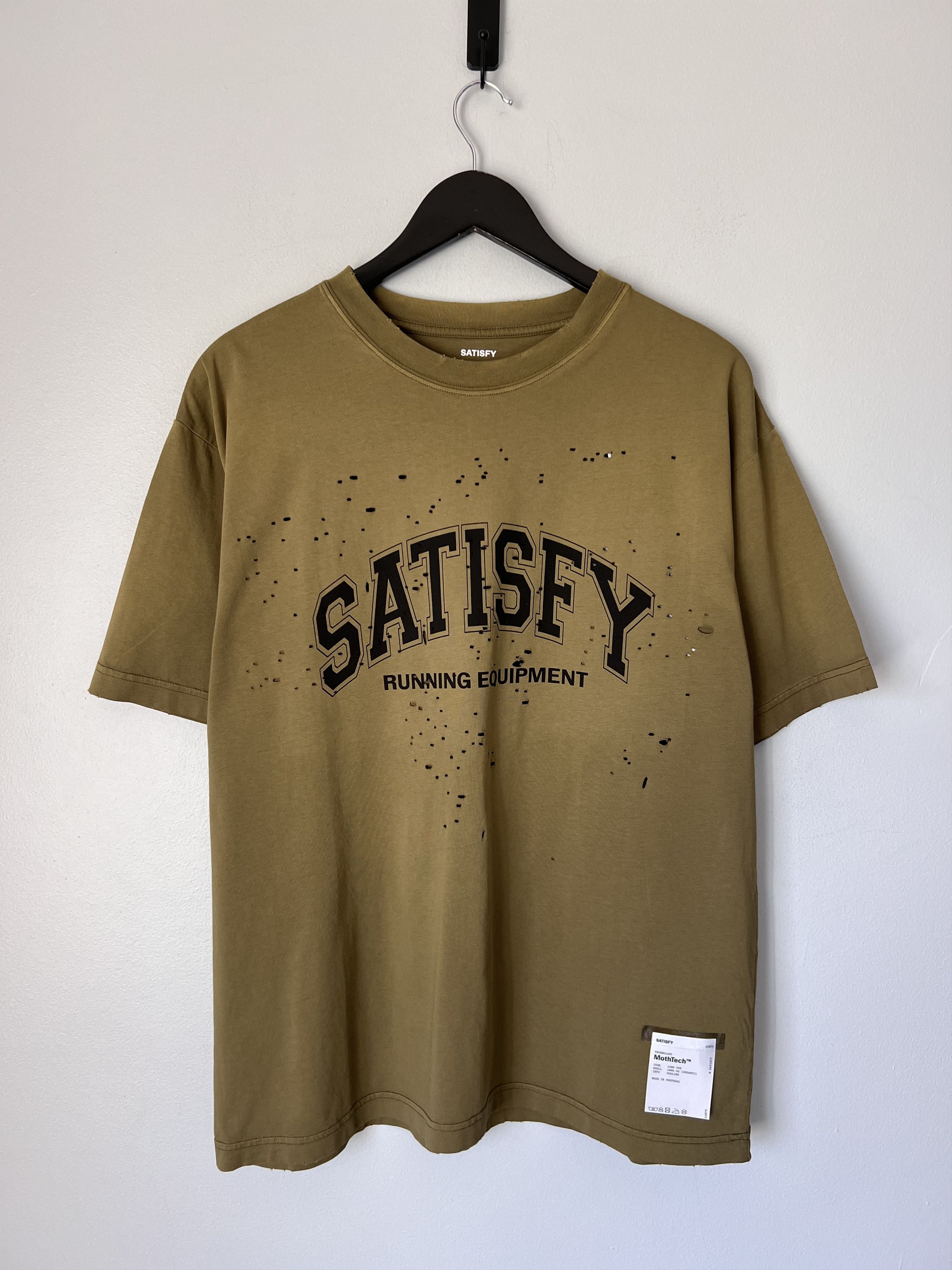 Satisfy Running Equipment Mothtech Tee In Military Olive Hoodie, Sweatshirt | FlexRushtees.com