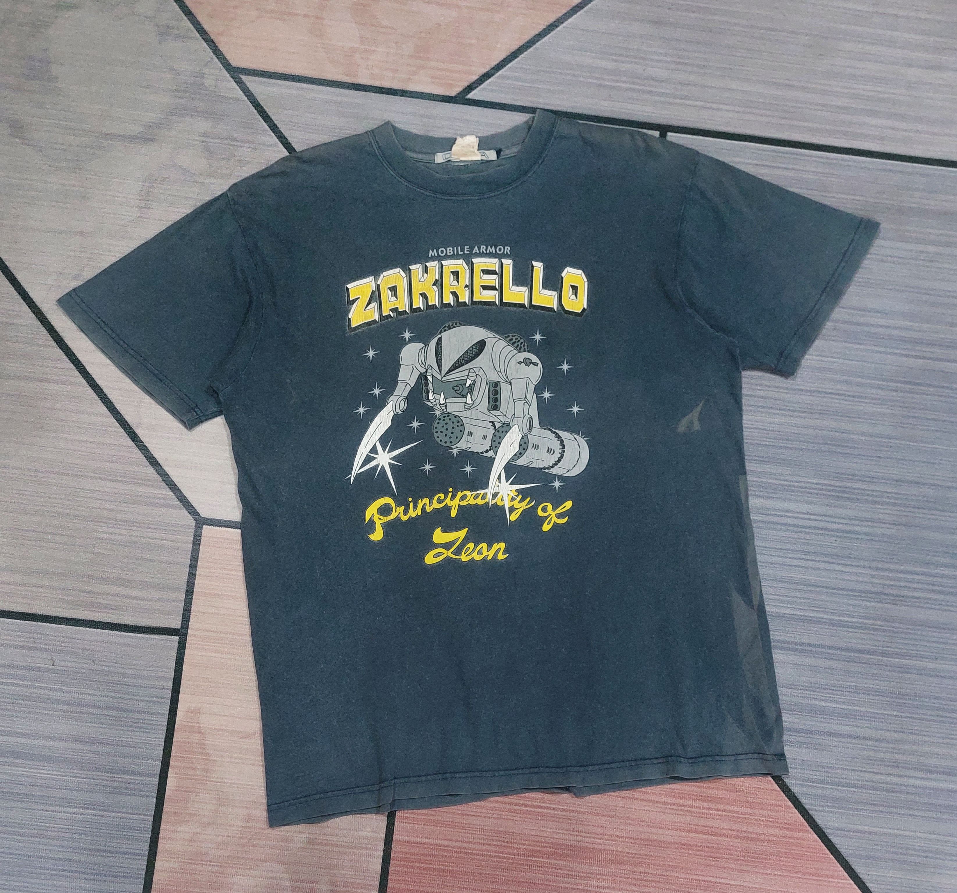 Japanese Brand X Vintage Gundam Y2k Zakrello Principality Of Zeon Sun Faded Tee