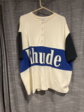 Rhude Henley Panel Tee Hoodie, Sweatshirt | FlexRushtees.com