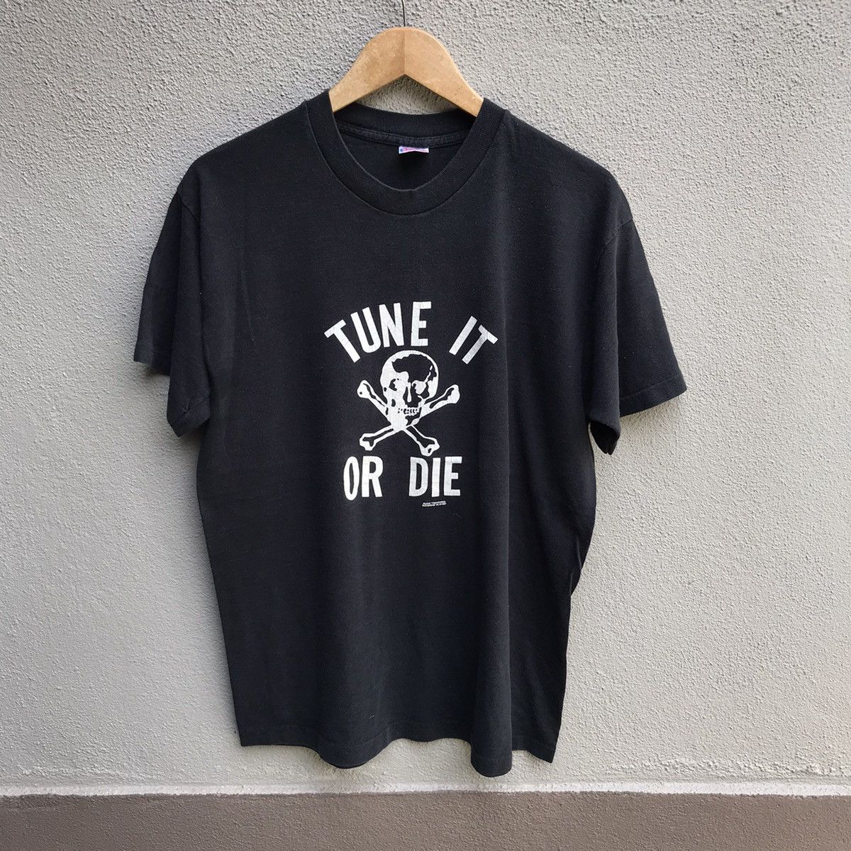 Vintage 90s Tune It Or Die Wording Tee Rock Oldschool Slogan Hoodie, Sweatshirt | FlexRushtees.com