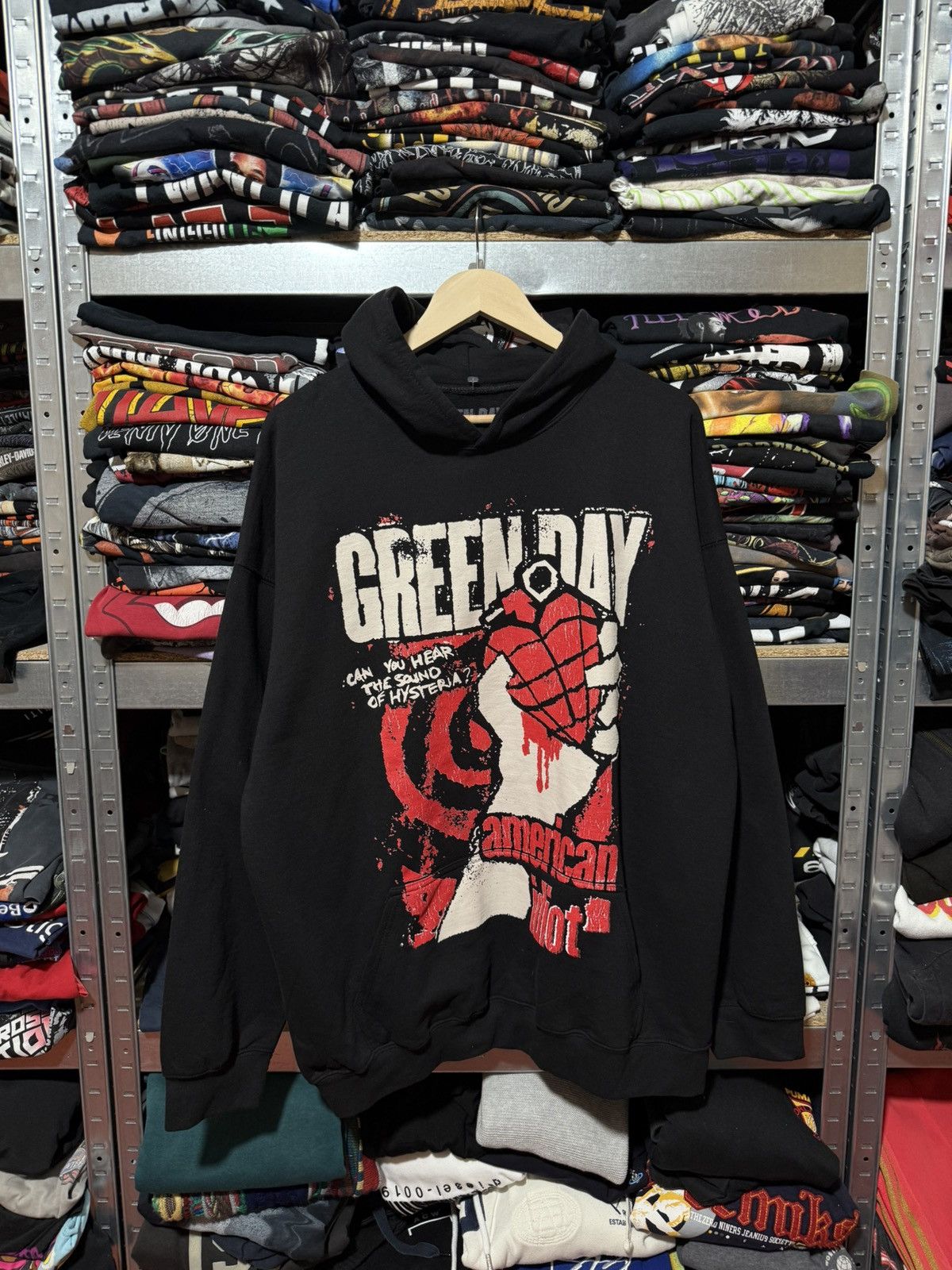 Band Tees Vintage 2024 Green Day American Idiot Rock Band Tour Hoodie Sweatshirt | FlexRushtees.com