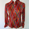 Youth Guild Vintage 70s Shirt Size 4 Xs Red Fitted