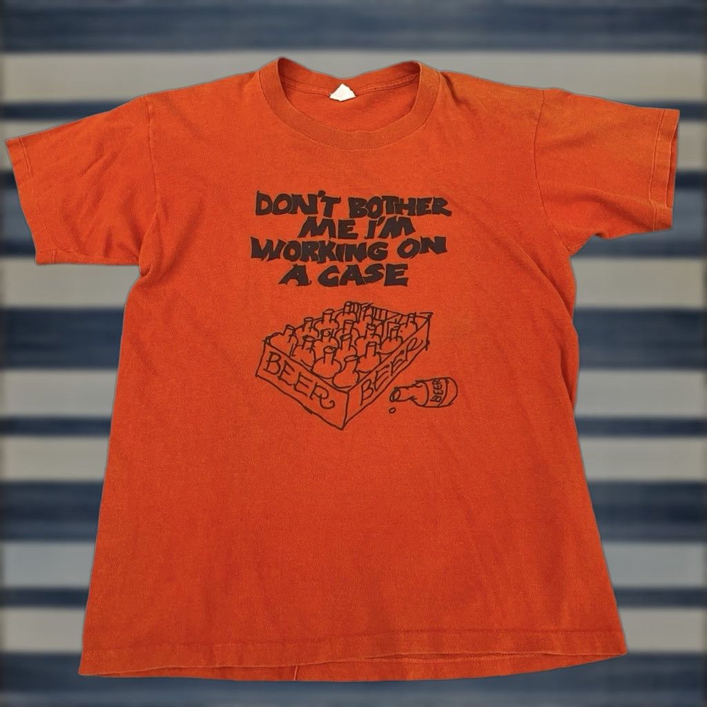 Other Vintage Faded Beer T Shirt 80s Unisex Adult Medium Orange Soft Thin Hoodie, Sweatshirt | FlexRushtees.com