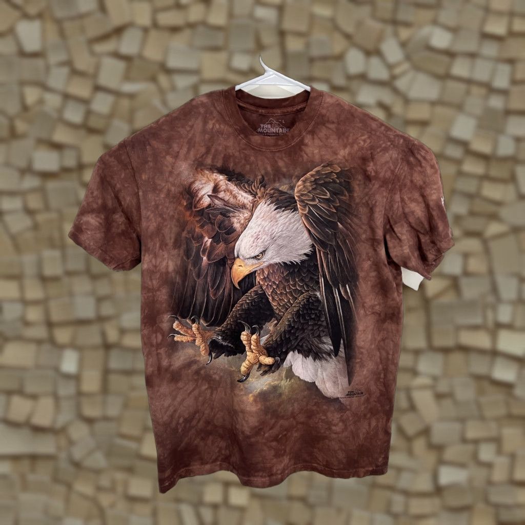 Mountain The Mountain T Shirt American Bald Eagle Tie Dye Graphic Print Men S Large Brown