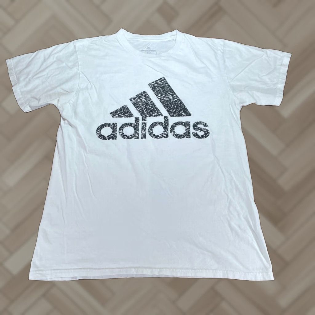 Adidas Shirt Mens Medium White Tee Casual Crew Neck Short Sleeve Shirt