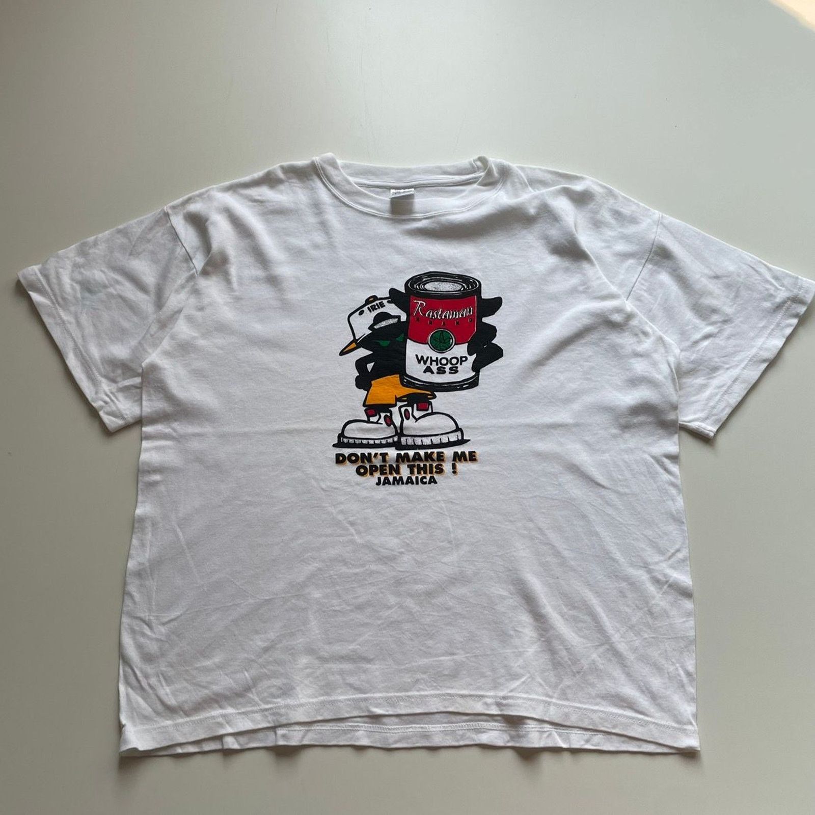 Vintage Can Of Whoop Ass Jamaica Funny Graphic T Shirt Xl Hoodie, Sweatshirt | FlexRushtees.com