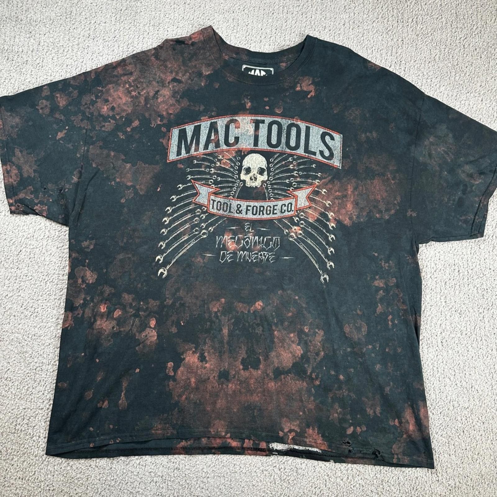 Other Mac Tools T Shirt Mens 3xl Tool Forge Co Bleached Splatter Hoodie, Sweatshirt | FlexRushtees.com