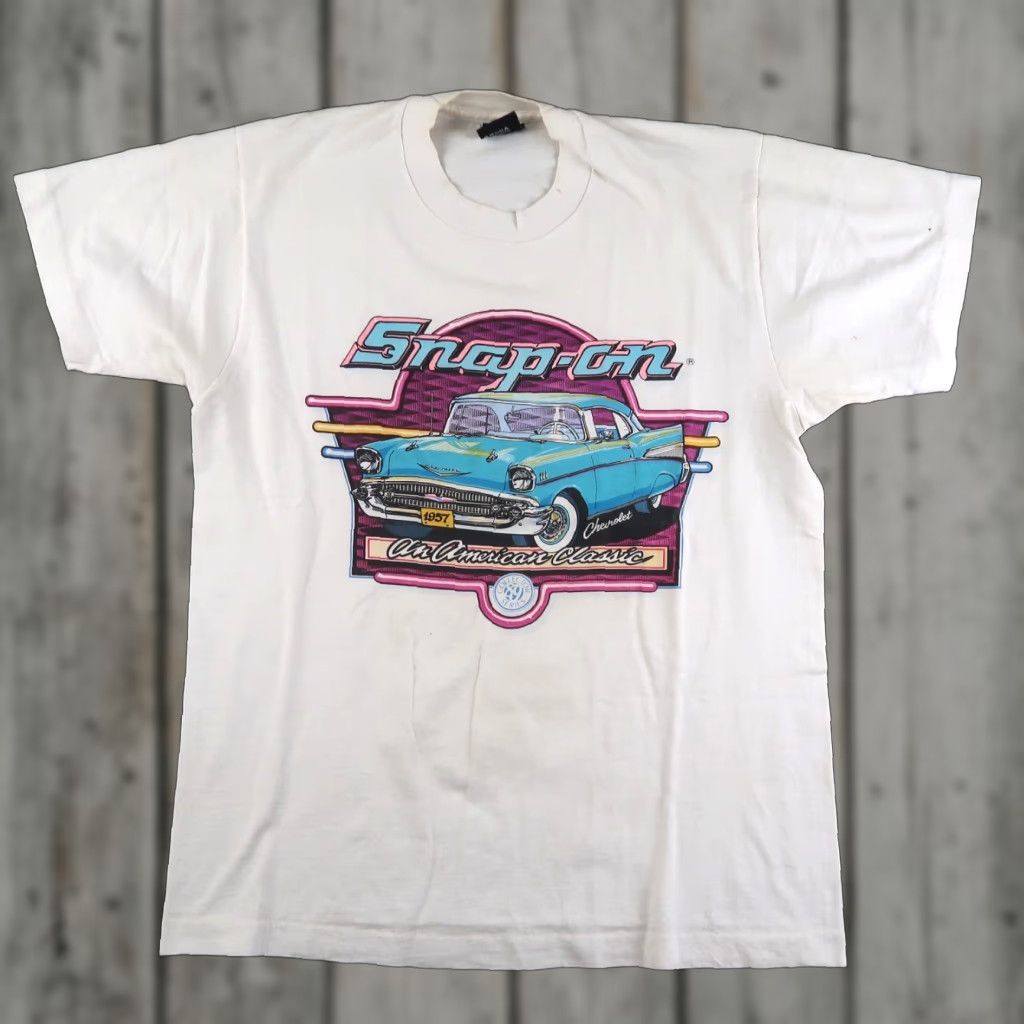 Vintage Vtg Snap On Tools T Shirt Men S White L Large 80s Cars Retro Usa Made Collectors Series Shir Hoodie, Sweatshirt