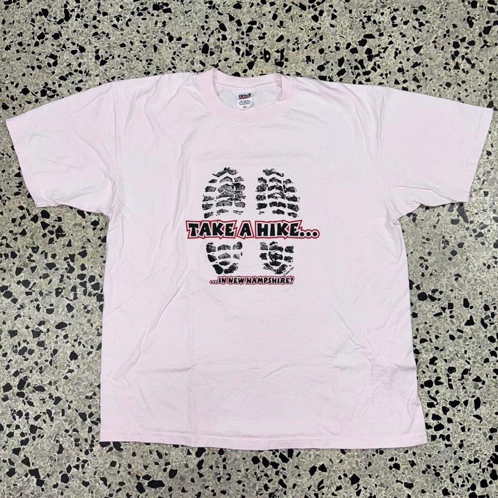 Vintage Y2k Take A Hike In New Hampshire Boot Souvenir Tee