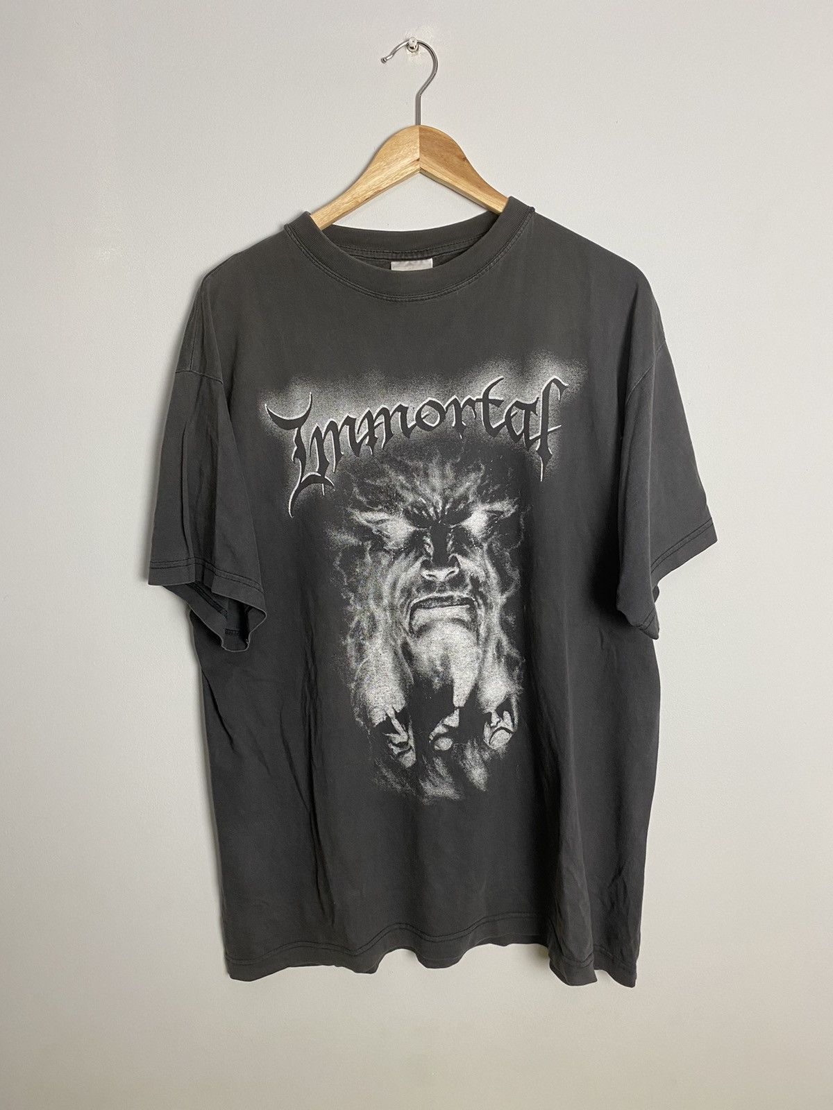 Vintage 90s Immortal Unholy Forces Of Evil Vintage Thrashed Tee Hoodie, Sweatshirt | FlexRushtees.com