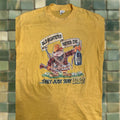 Hunter Vintage Hunters Never Die Graphic T Shirt Fits Small Funny Devknit S Men Yellow Short Sleeve
