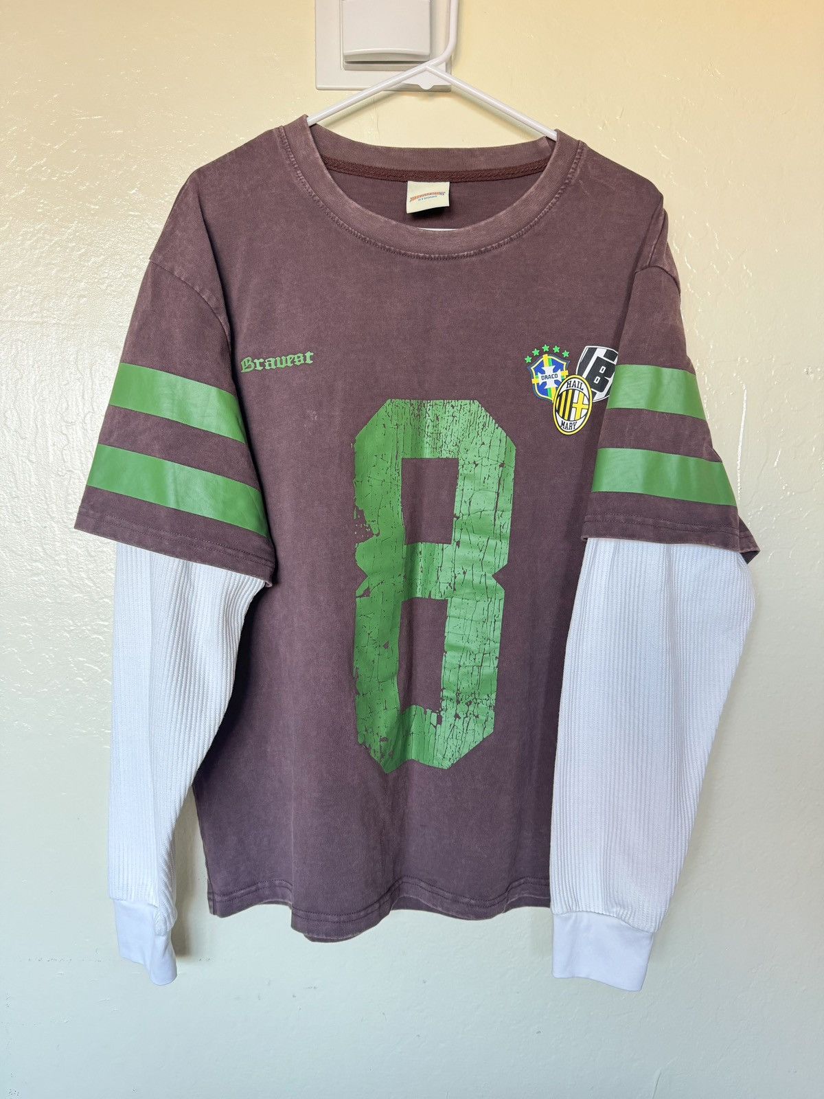 Bravest Studios Brown Number 8 Thermal Tee